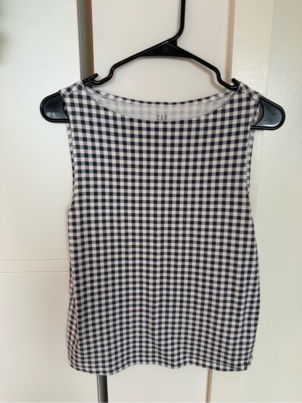 GAP Women's Black & White Gingham Cottage Sleeveless Top